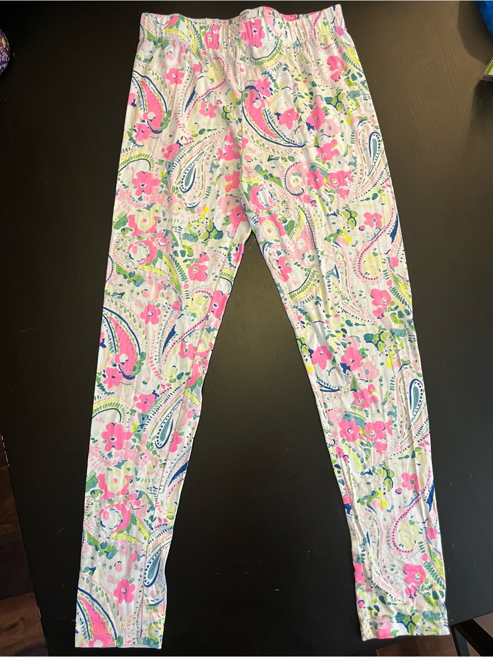 Crown and Ivy- Girls' Pink Floral Paisley Leggings - Picture 1 of 5